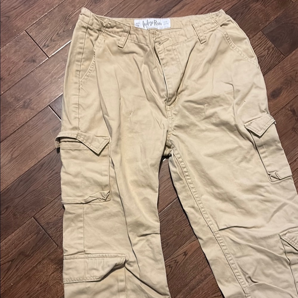 Indigo Rein Tan Cargo Pants Relaxed Fit